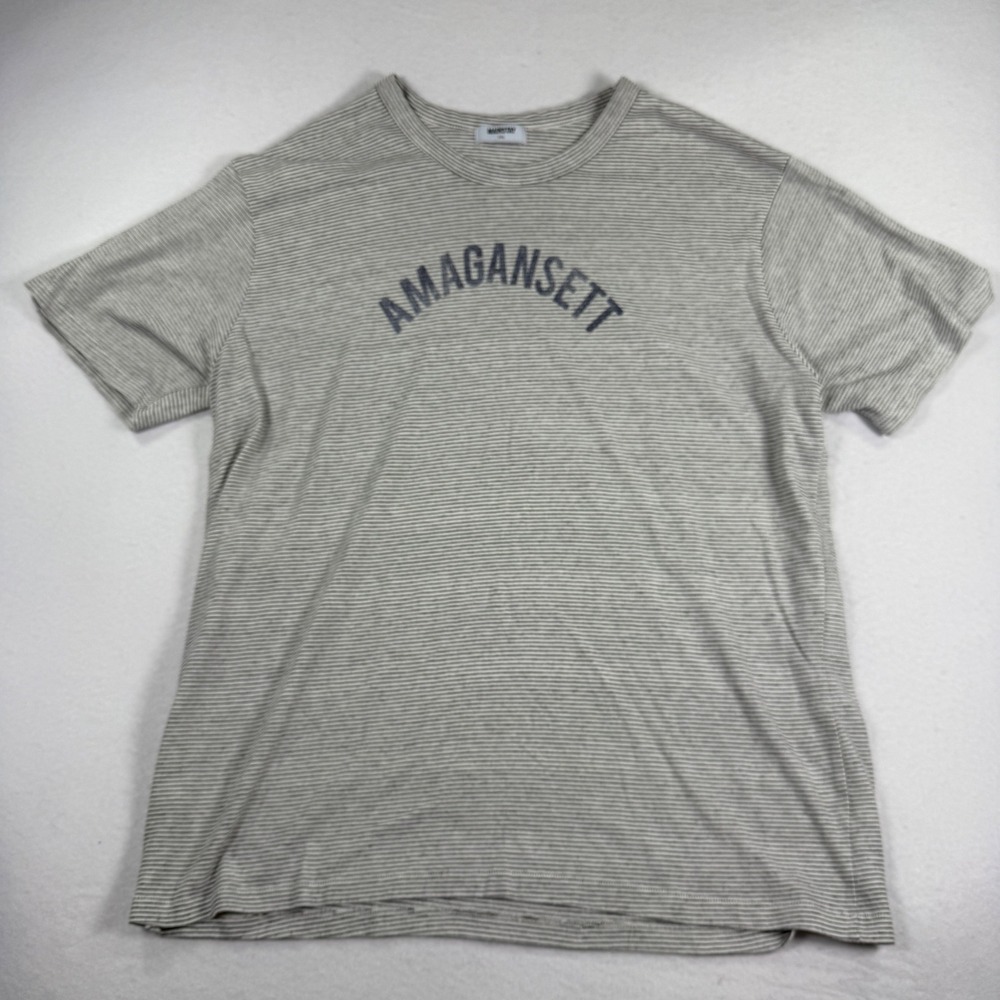 Mainstay Amagansett Striped Graphic T-Shirt XXL Gray Navy Mens Short Sleeve